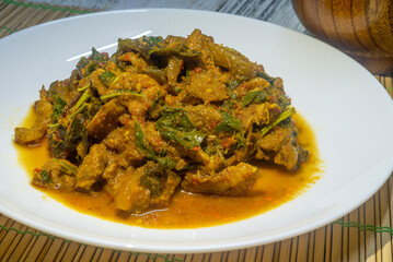 Spicy stir-fried wild boar.