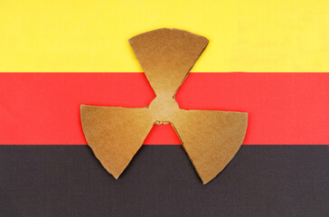 The flag of Germany has a symbol of radioactivity.