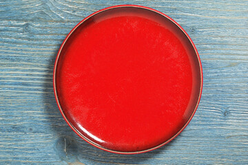 Empty red plate