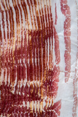 Photo texture raw smoked bacon