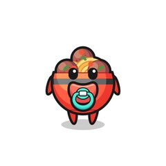 baby meatball bowl cartoon character with pacifier