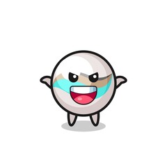 the illustration of cute marble toy doing scare gesture