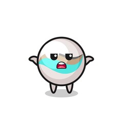 marble toy mascot character saying I do not know