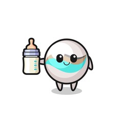 baby marble toy cartoon character with milk bottle