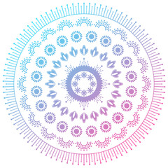 Abstract flower mandala ornament. Circle floral vector illustration for print