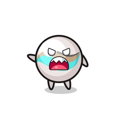 cute marble toy cartoon in a very angry pose