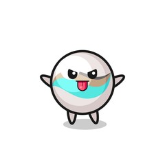 naughty marble toy character in mocking pose