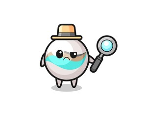 the mascot of cute marble toy as a detective