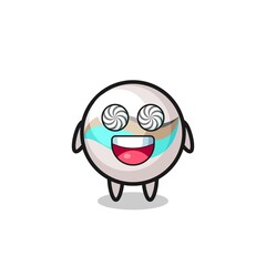 cute marble toy character with hypnotized eyes