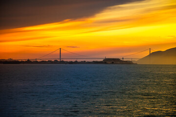 Fototapeta premium an Francisco Bay view in Emeryville of San Francisco Bay Area, California.