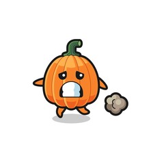 illustration of the pumpkin running in fear