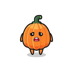 Obraz premium disappointed expression of the pumpkin cartoon