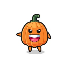 pumpkin cartoon with very excited pose