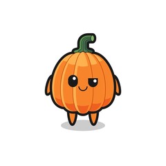 pumpkin cartoon with an arrogant expression