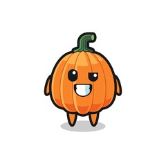 cute pumpkin mascot with an optimistic face