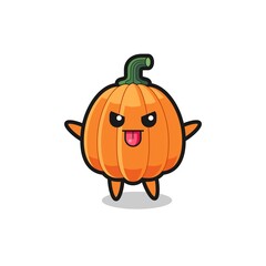 Obraz premium naughty pumpkin character in mocking pose