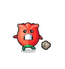 illustration of the rose running in fear