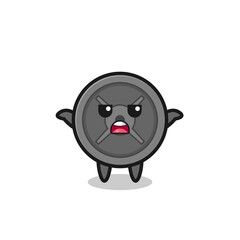 barbell plate mascot character saying I do not know