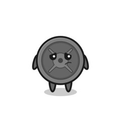 the lazy gesture of barbell plate cartoon character