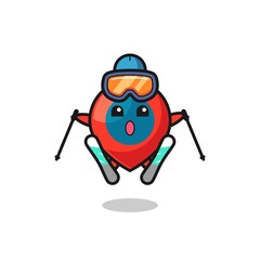 location symbol mascot character as a ski player