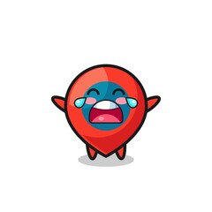 the illustration of crying location symbol cute baby