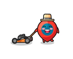 illustration of the location symbol character using lawn mower