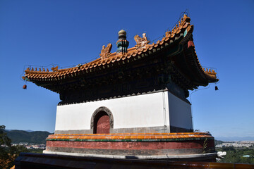 Chinese Buddhist Temple on a Lake in Beijing, China
