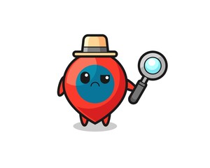 the mascot of cute location symbol as a detective
