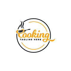 cooking emblem logo design template 
