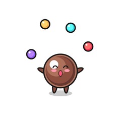 the tapioca pearl circus cartoon juggling a ball