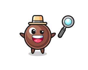 illustration of the tapioca pearl mascot as a detective who manages to solve a case