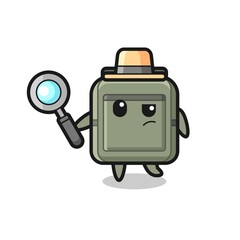 school bag detective character is analyzing a case