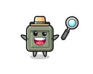 illustration of the school bag mascot as a detective who manages to solve a case