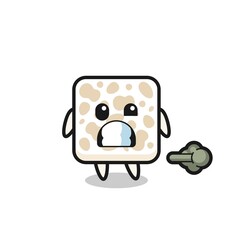 the illustration of the tempeh cartoon doing fart