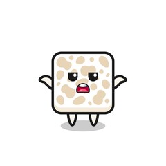 tempeh mascot character saying I do not know