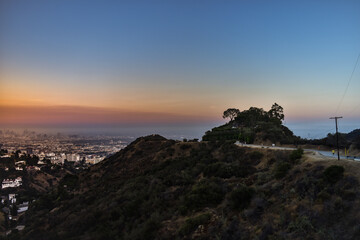 View of Hollywood Hills in Los Angeles California.