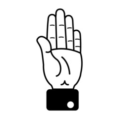 Isolated hand cartoon outline icon doing a gesture Vector illustration