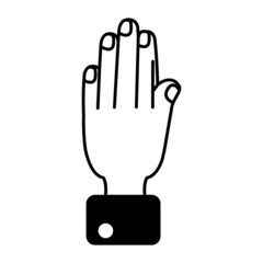 Isolated hand cartoon outline icon doing a gesture Vector illustration