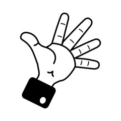 Isolated hand cartoon outline icon doing a gesture Vector illustration