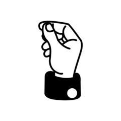 Isolated hand cartoon outline icon doing a gesture Vector illustration