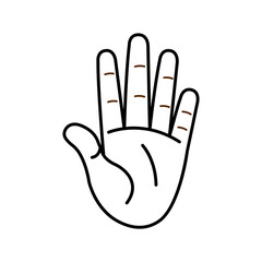 Isolated hand cartoon outline icon doing a gesture Vector illustration
