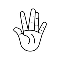 Isolated hand cartoon outline icon doing a gesture Vector illustration