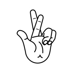 Obraz premium Isolated hand cartoon outline icon doing a gesture Vector illustration