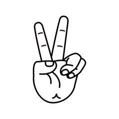 Isolated hand cartoon outline icon doing a gesture Vector illustration