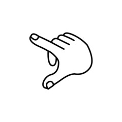 Isolated hand cartoon outline icon doing a gesture Vector illustration