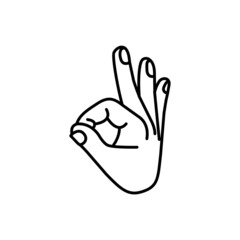 Isolated hand cartoon outline icon doing a gesture Vector illustration