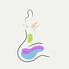 Obraz premium yoga lotus pose line art female shape illustration 