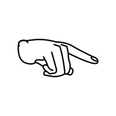 Isolated hand cartoon outline icon doing a gesture Vector illustration