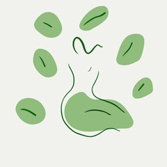 Woman nature abstract illustration drawing 