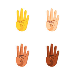 Set of different hand icons doing gestures Vector illustration